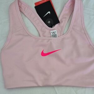 Nike Pink Sports Bra with Hot Pink Swoosh - Racerback